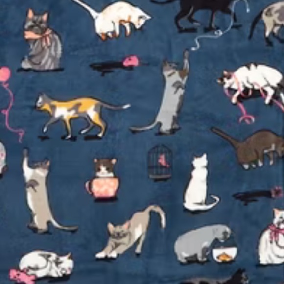 🐈Vera Bradley 2 Throw BUNDLE Cats NWT  50”x80 - Picture 3 of 5